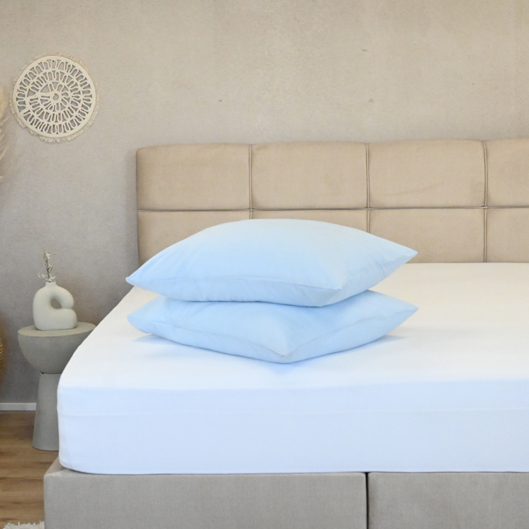 HappyDuvet | Serena blue Pillowcase Set of 2 - 60x70cm - Microfiber