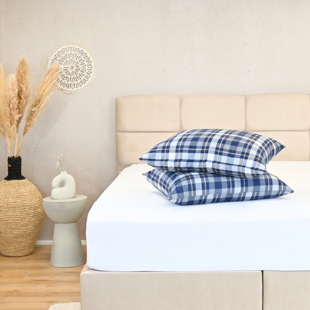 HappyDuvet | Tartan Pillowcase Set 2 Pieces - 100% Microfibre