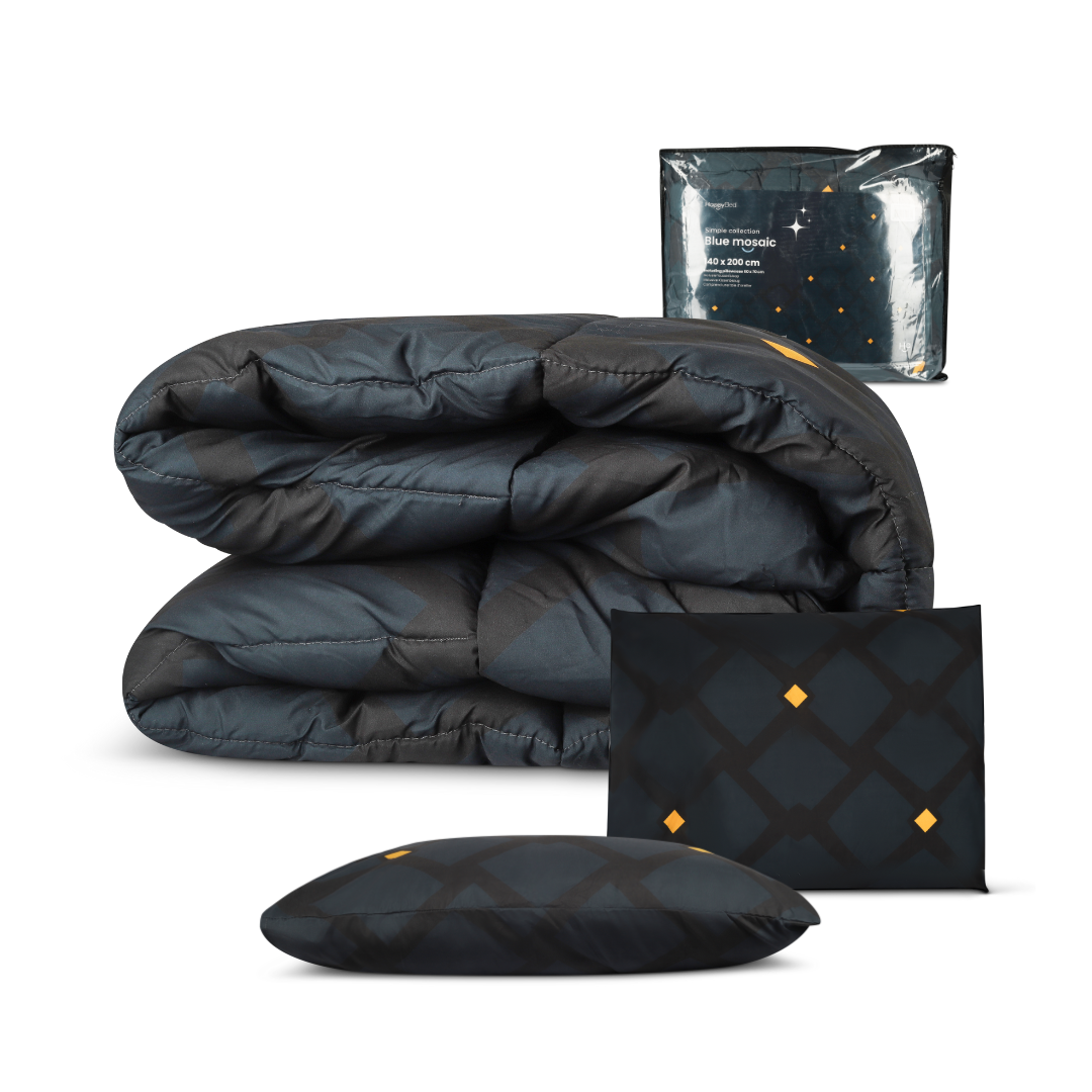 HappyDuvet Blue Mosaic - All season Coverless duvet