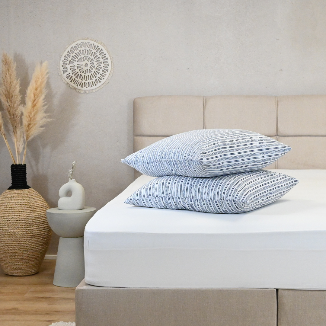 HappyDuvet | Blue Stripes Pillowcase Set of 2 - 60x70cm - Microfiber