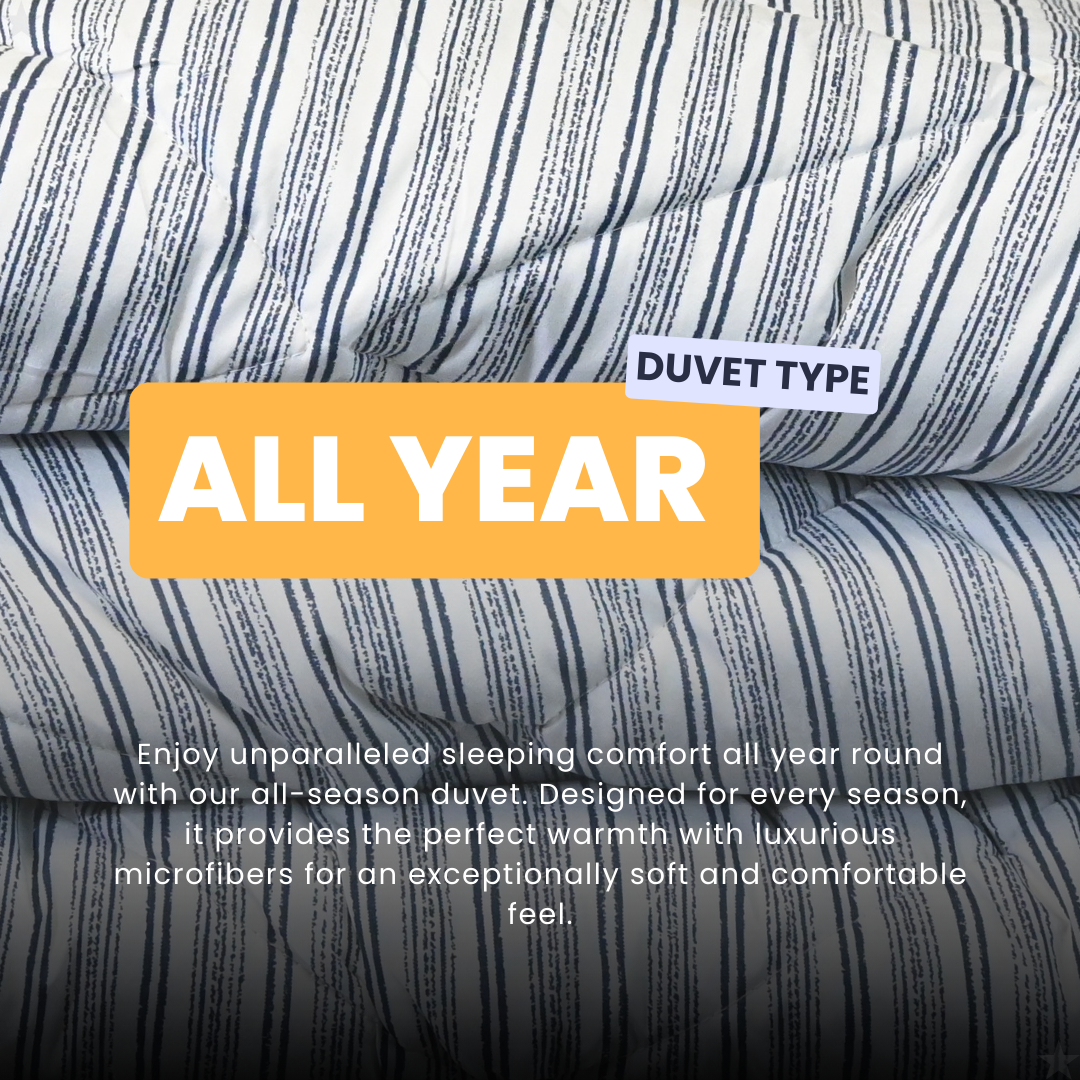 HappyDuvet Blue Stripes - All season Coverless duvet