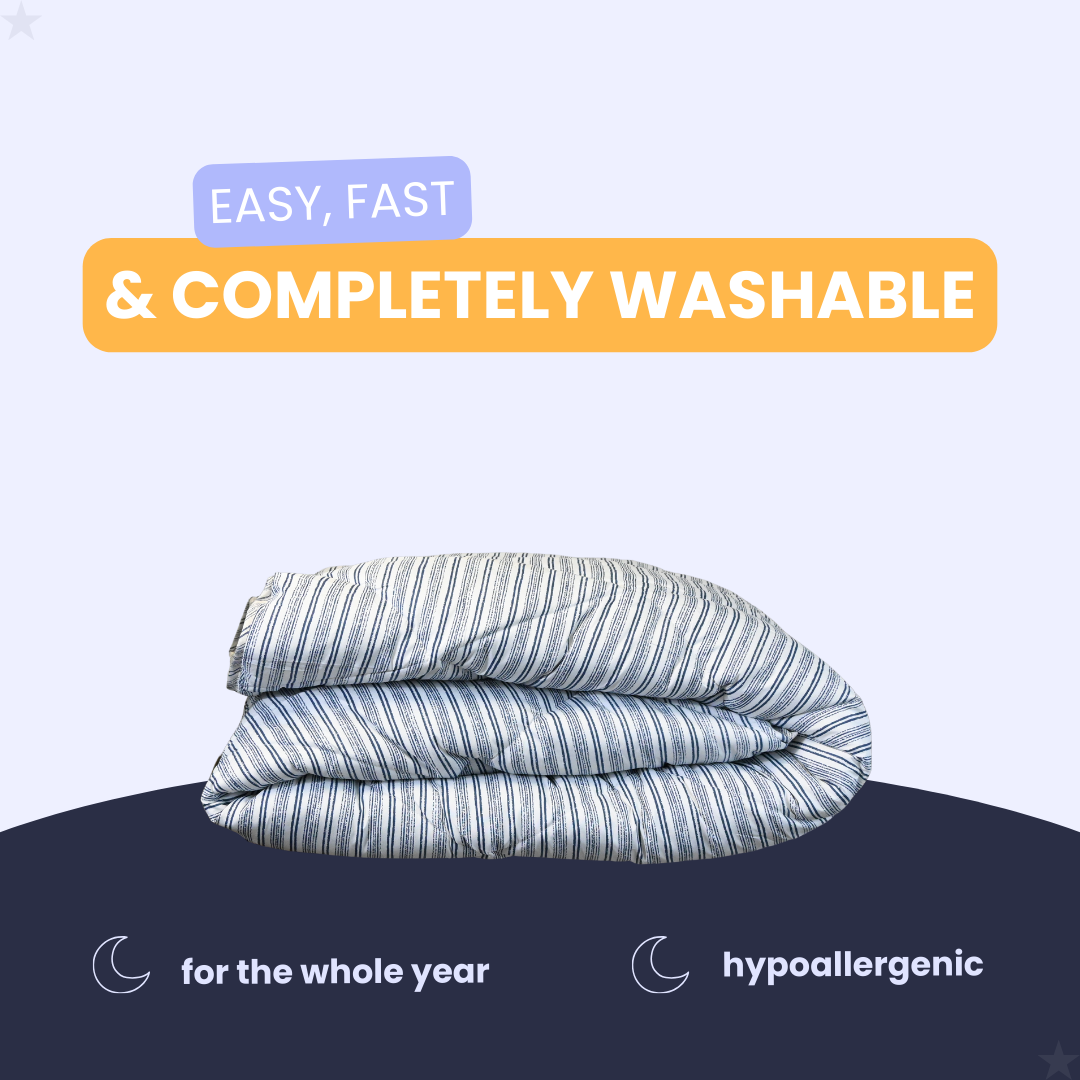 HappyDuvet Blue Stripes - All season Coverless duvet