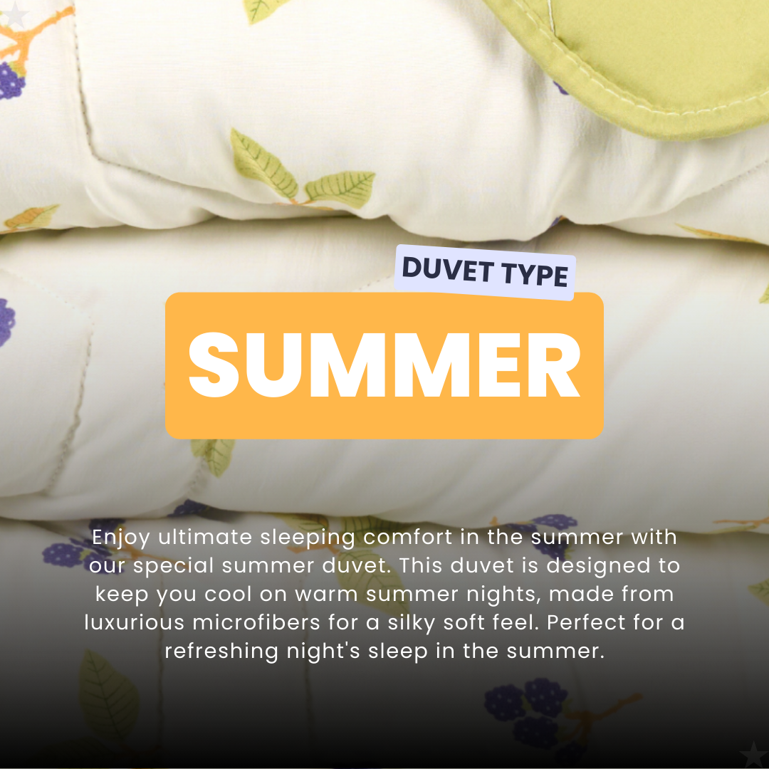 HappyDuvet Berry Leaves - Coverless Summerduvet for Warm Days