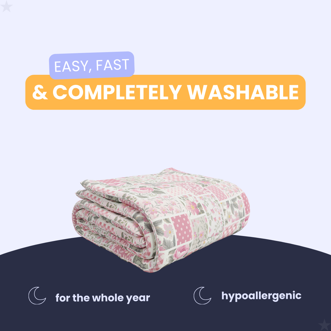 HappyDuvet Pinkpatch V2 - All season Coverless duvet