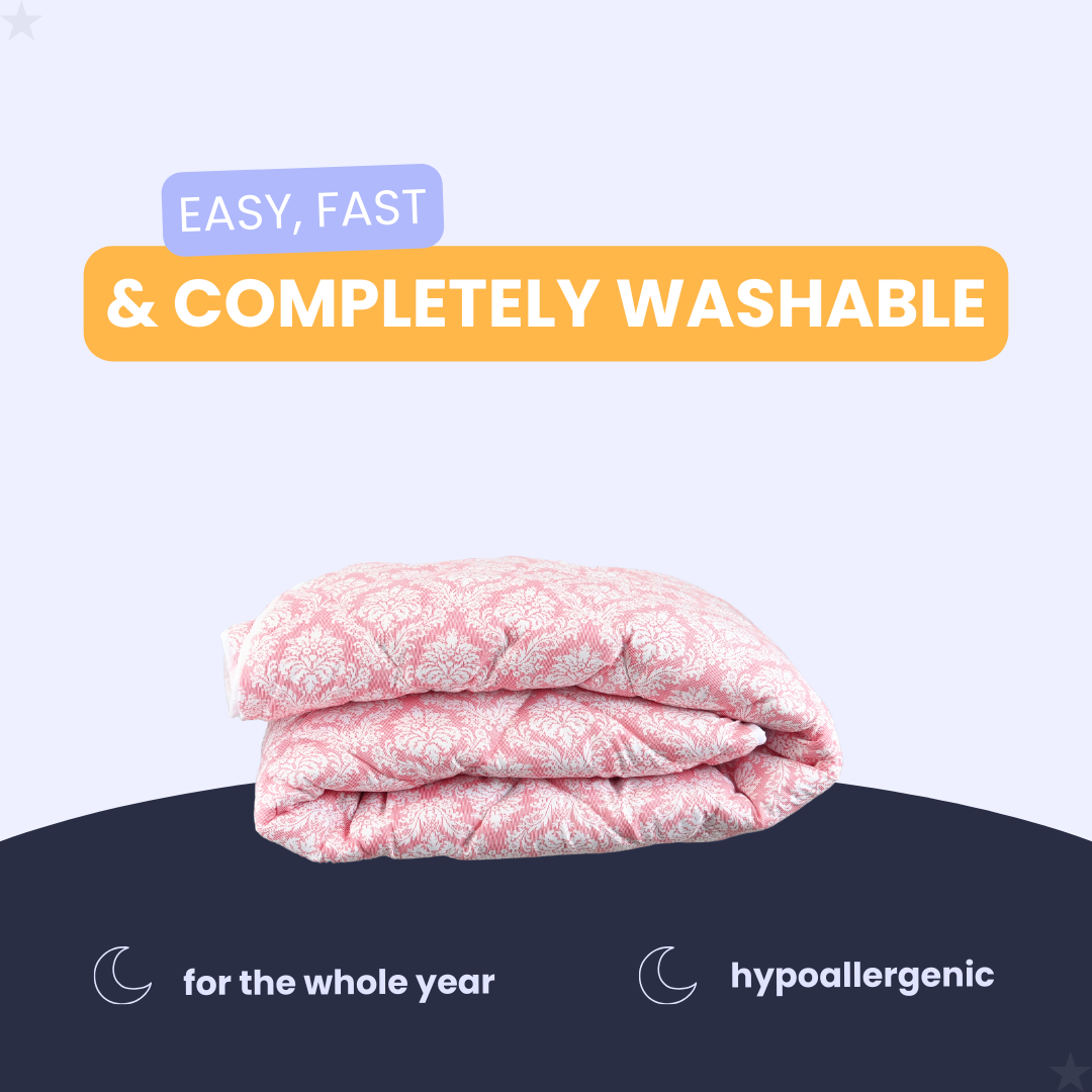 HappyDuvet Pink Elegance - All season Coverless duvett