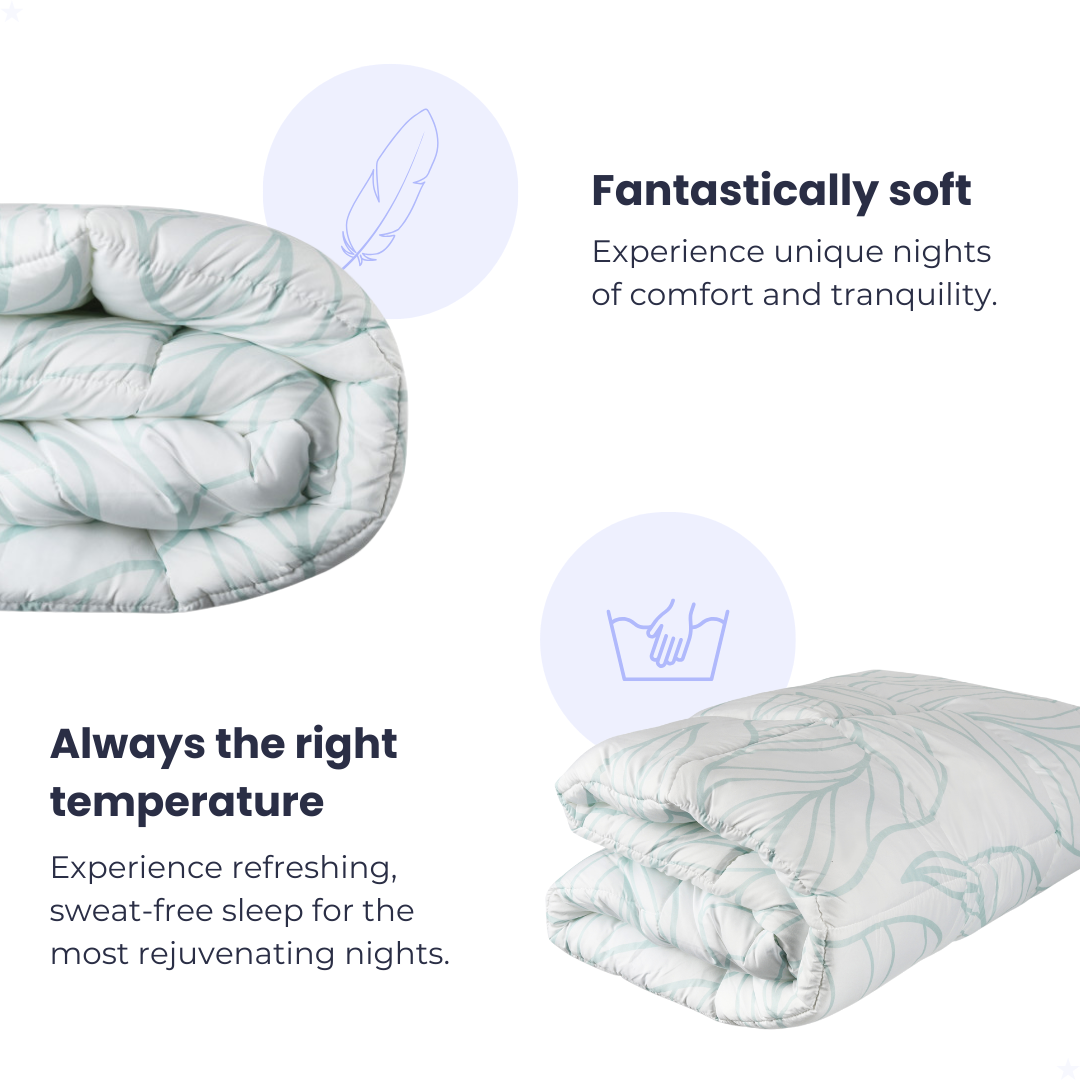 HappyDuvet Simple leaves - All season Coverless duvet