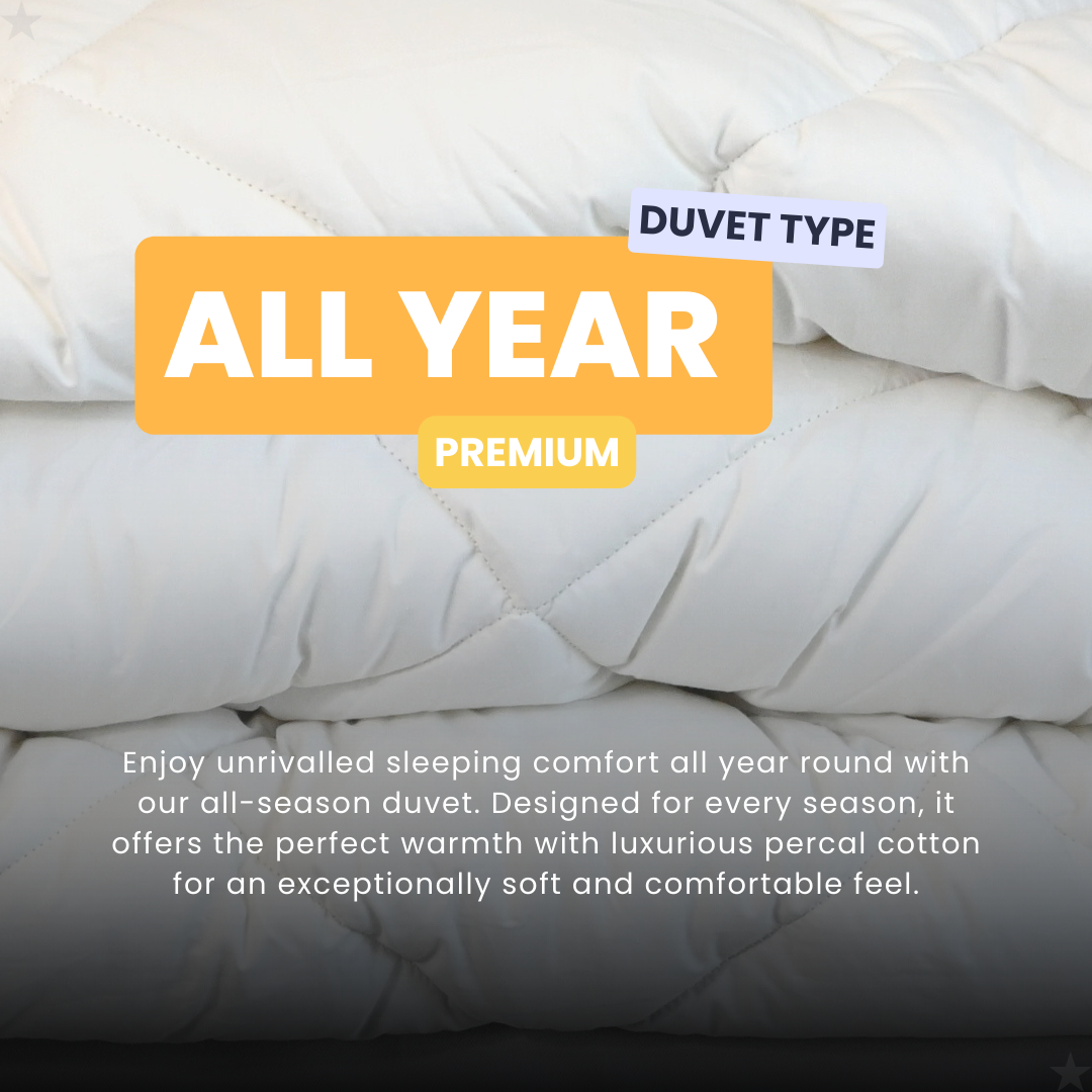HappyDuvet Premium -Off White - All-Season Duvet - Percale Cotton