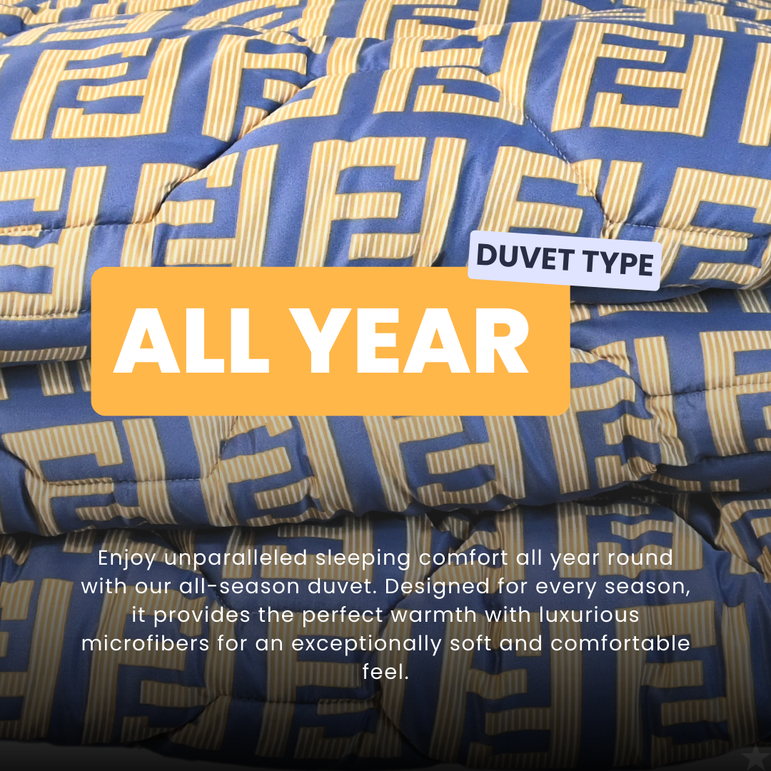 HappyDuvet Fancy Squares - Satin Look - All season Coverless duvet