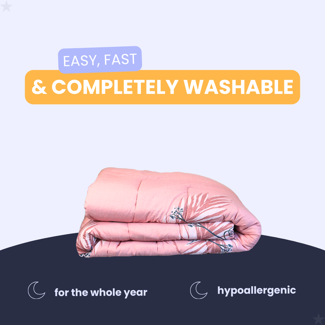 HappyDuvet Flora - 100% cotton - Duvet for year-round use - Pillowcases included