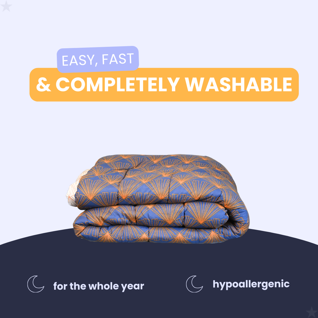 HappyDuvet Toffee - 100% cotton - Duvet for year-round use - Pillowcases included