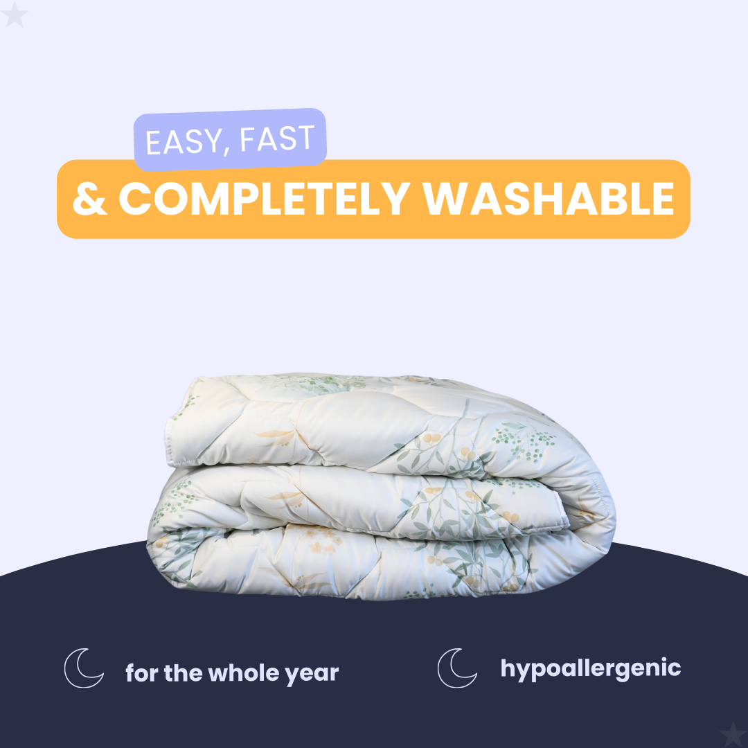 HappyDuvet Fresh Forest - Satin Look - All season Coverless duvet