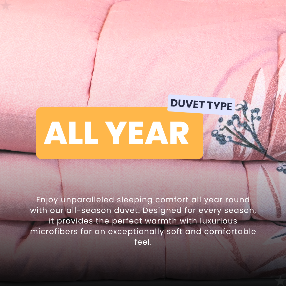 HappyDuvet Flora - 100% cotton - Duvet for year-round use - Pillowcases included