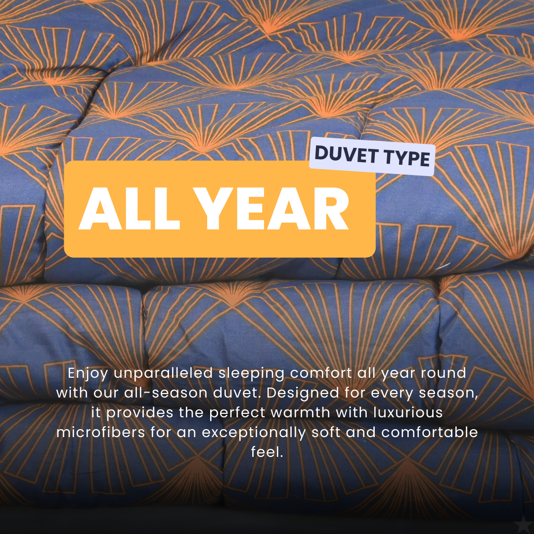 HappyDuvet Toffee - 100% cotton - Duvet for year-round use - Pillowcases included