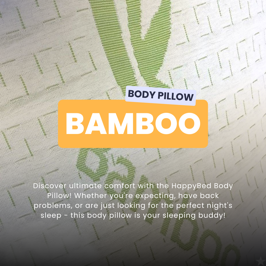 HappyDuvet Bamboo body pillow | 40x145 cm - Pregnancy pillow - Bodypillow - Breathable bamboo ticking