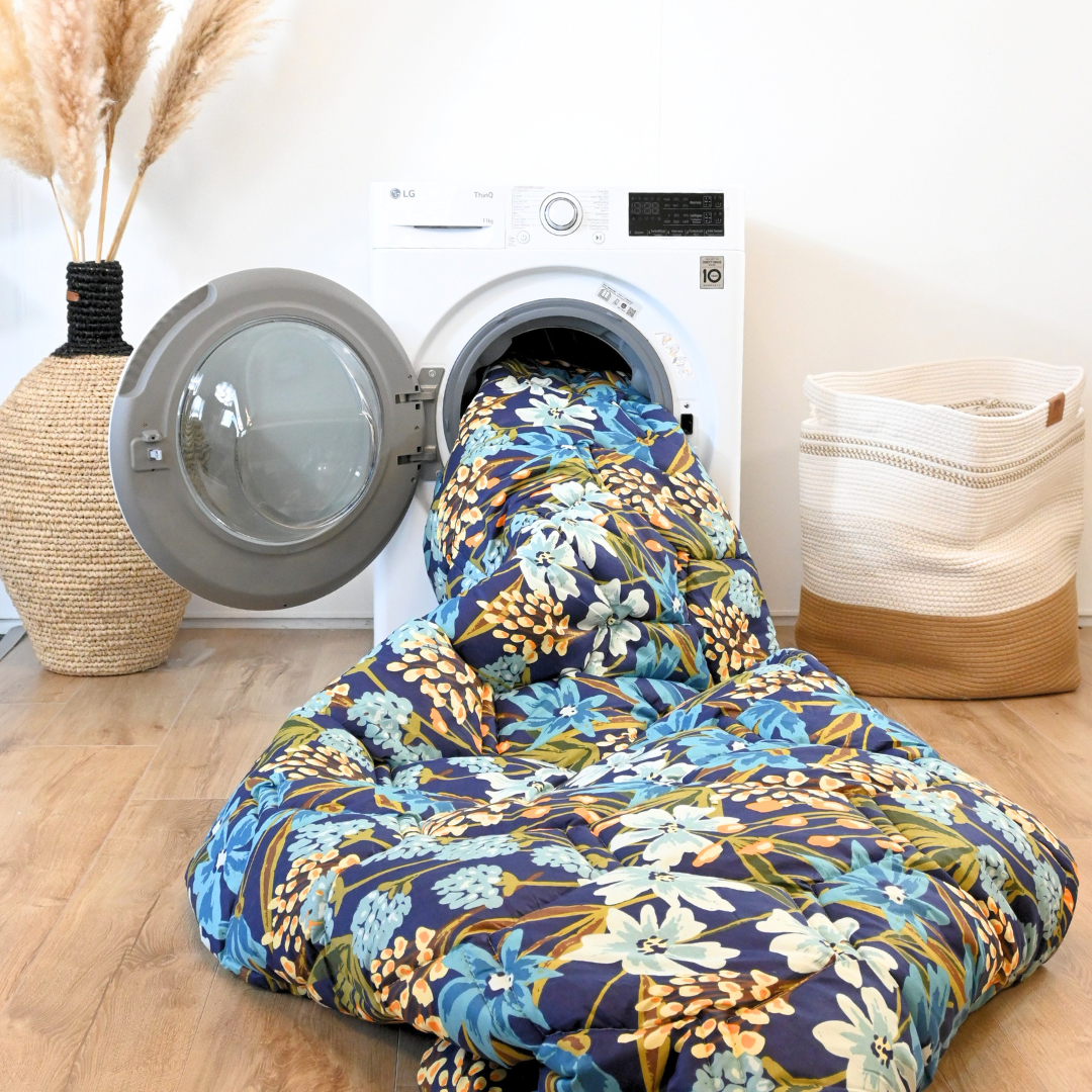 HappyDuvet Floral Green - 100% Cotton All season Coverless duvet