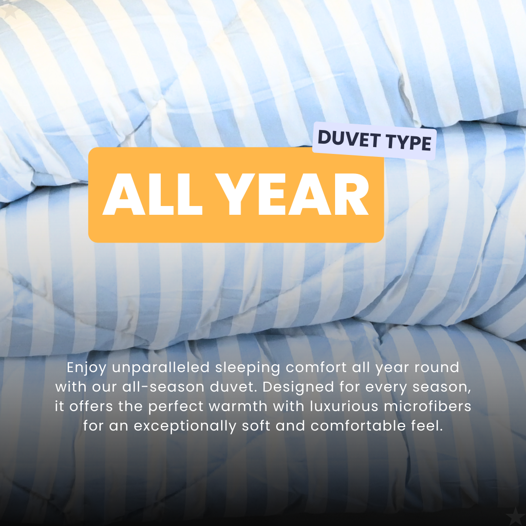 HappyDuvet Coastal Breeze - 100% Cotton All season Coverless duvet