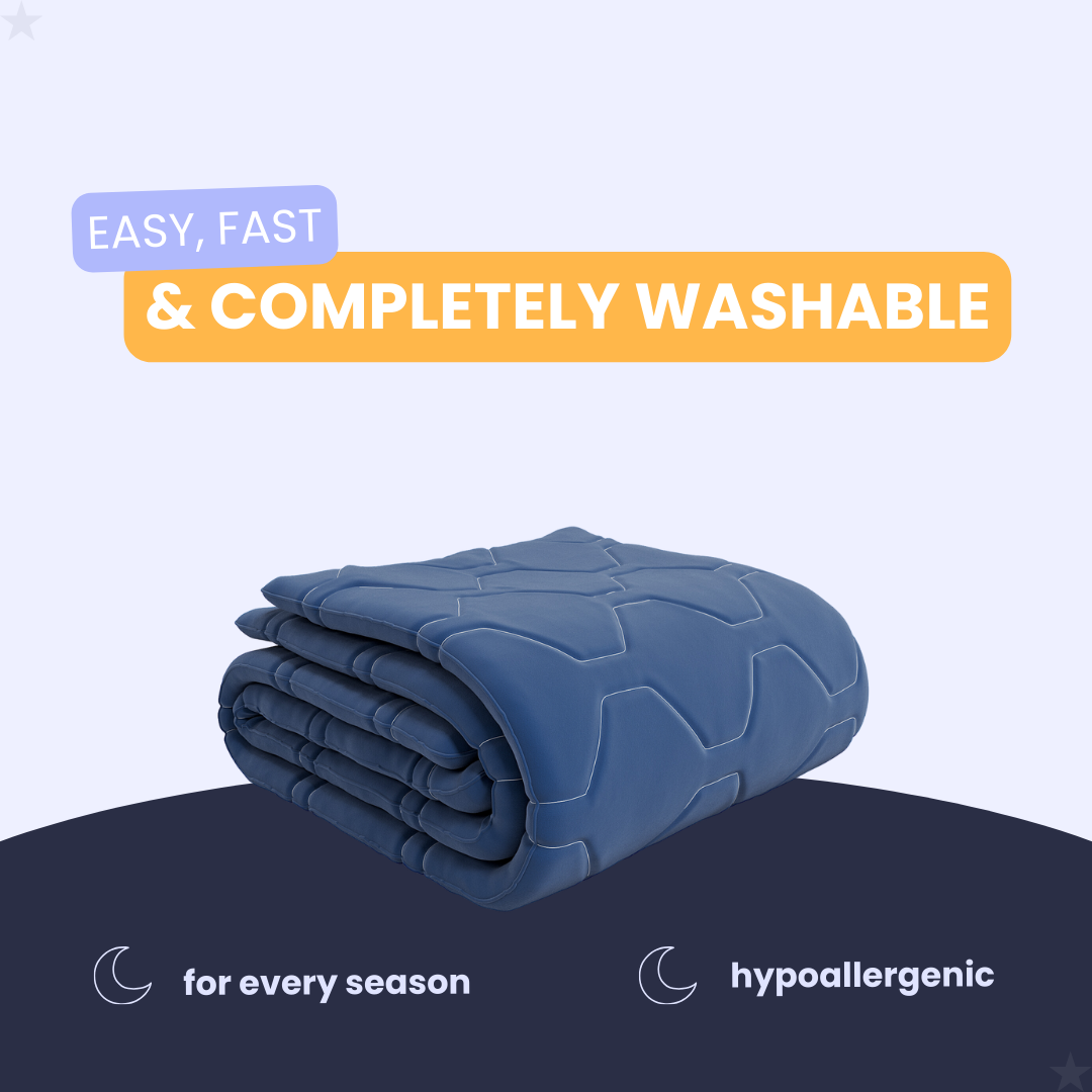 HappyDuvet Navy - Adjustable 4 seasons coverless duvet