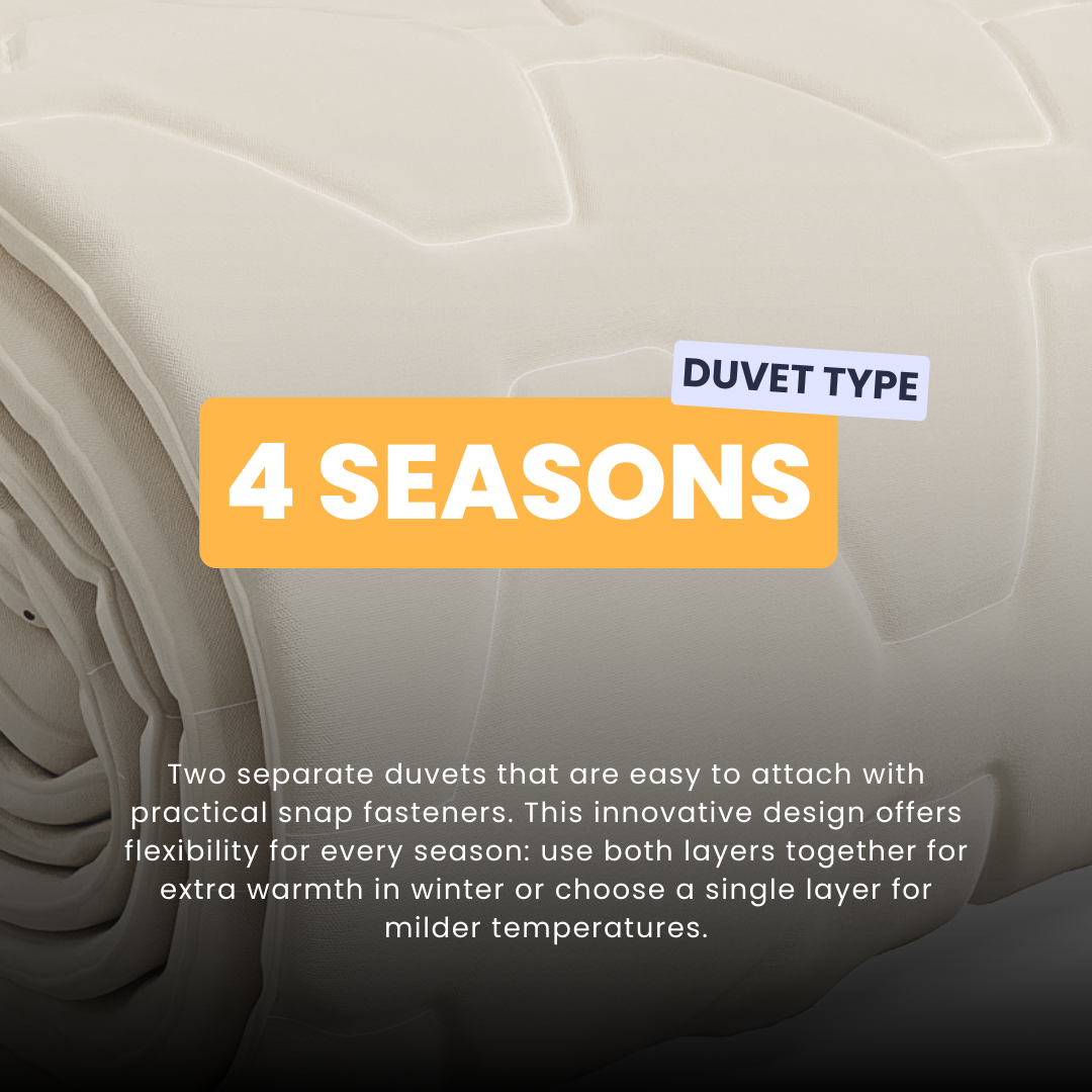 HappyDuvet Taupe - Adjustable 4 seasons duvet