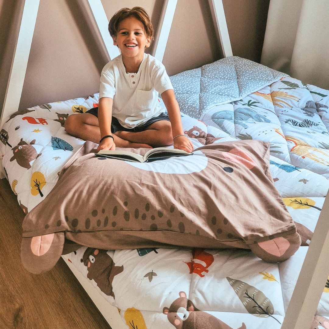 HappyDuvet Kids - Bobby Bear - 100% Cotton All season Coverless duvet