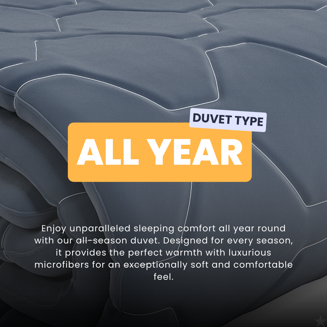 HappyDuvet Dark Blue - All season Coverless duvet
