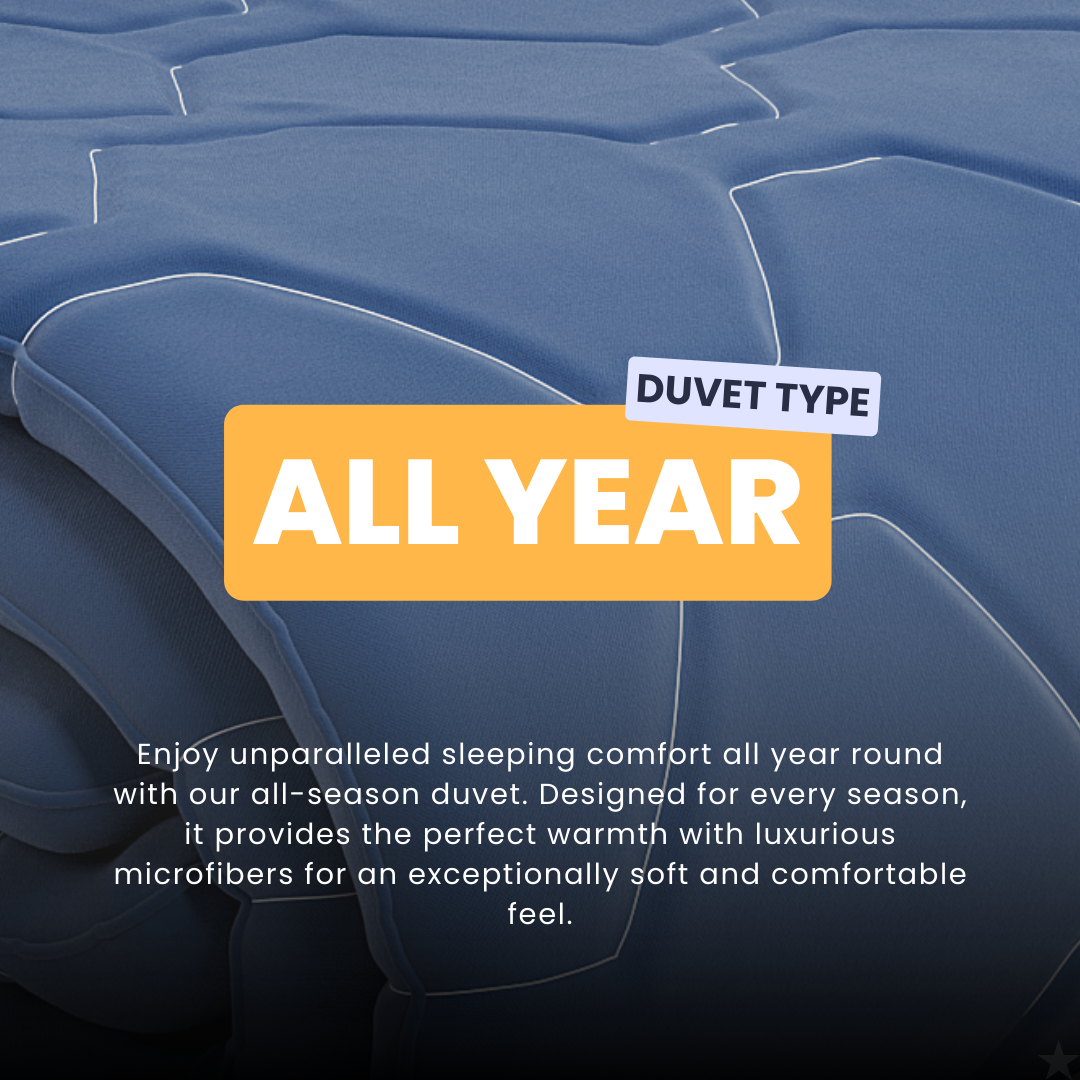 HappyDuvet Navy - All season Coverless duvet