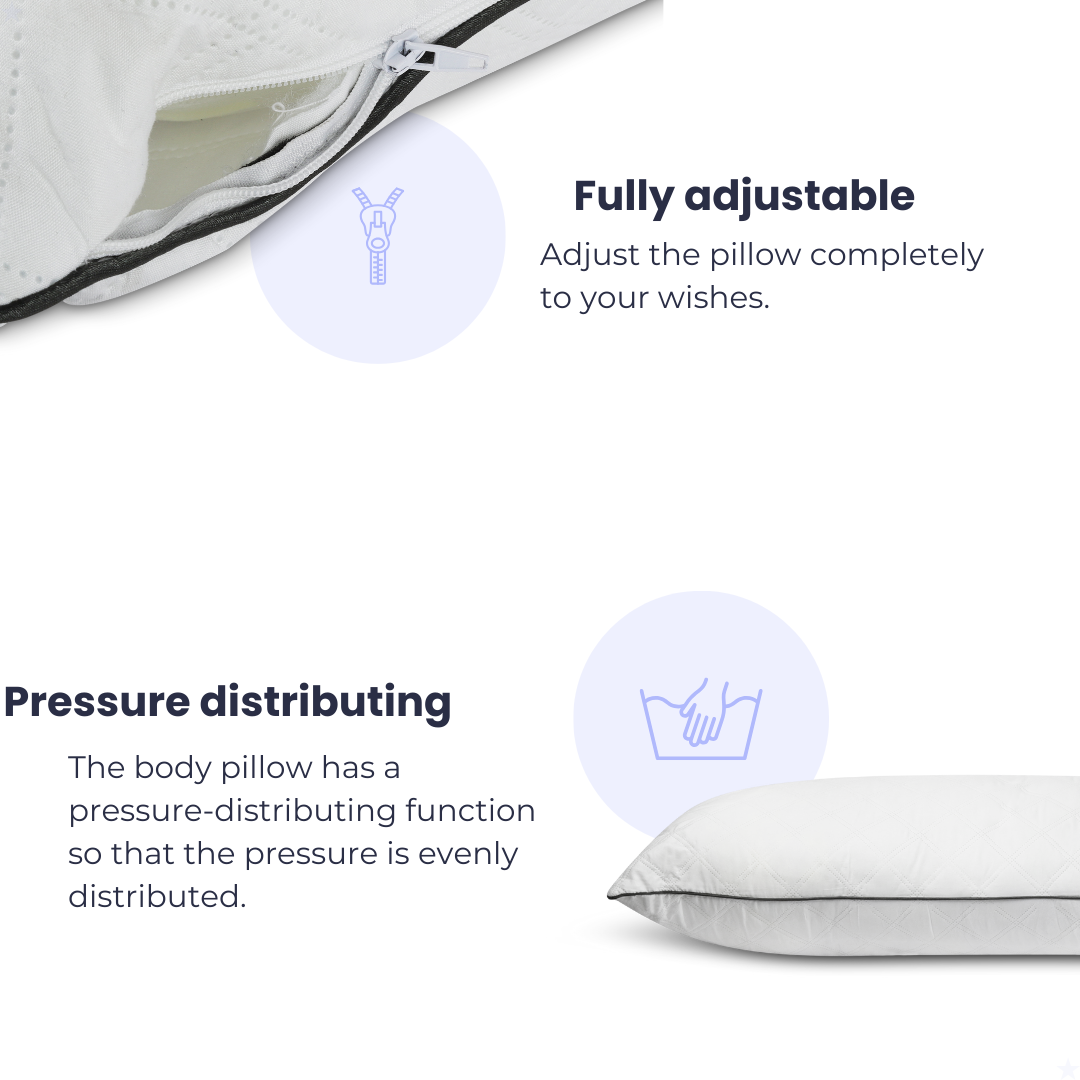 HappyDuvet body pillow | 40x145 cm - Pregnancy pillow - Bodypillow