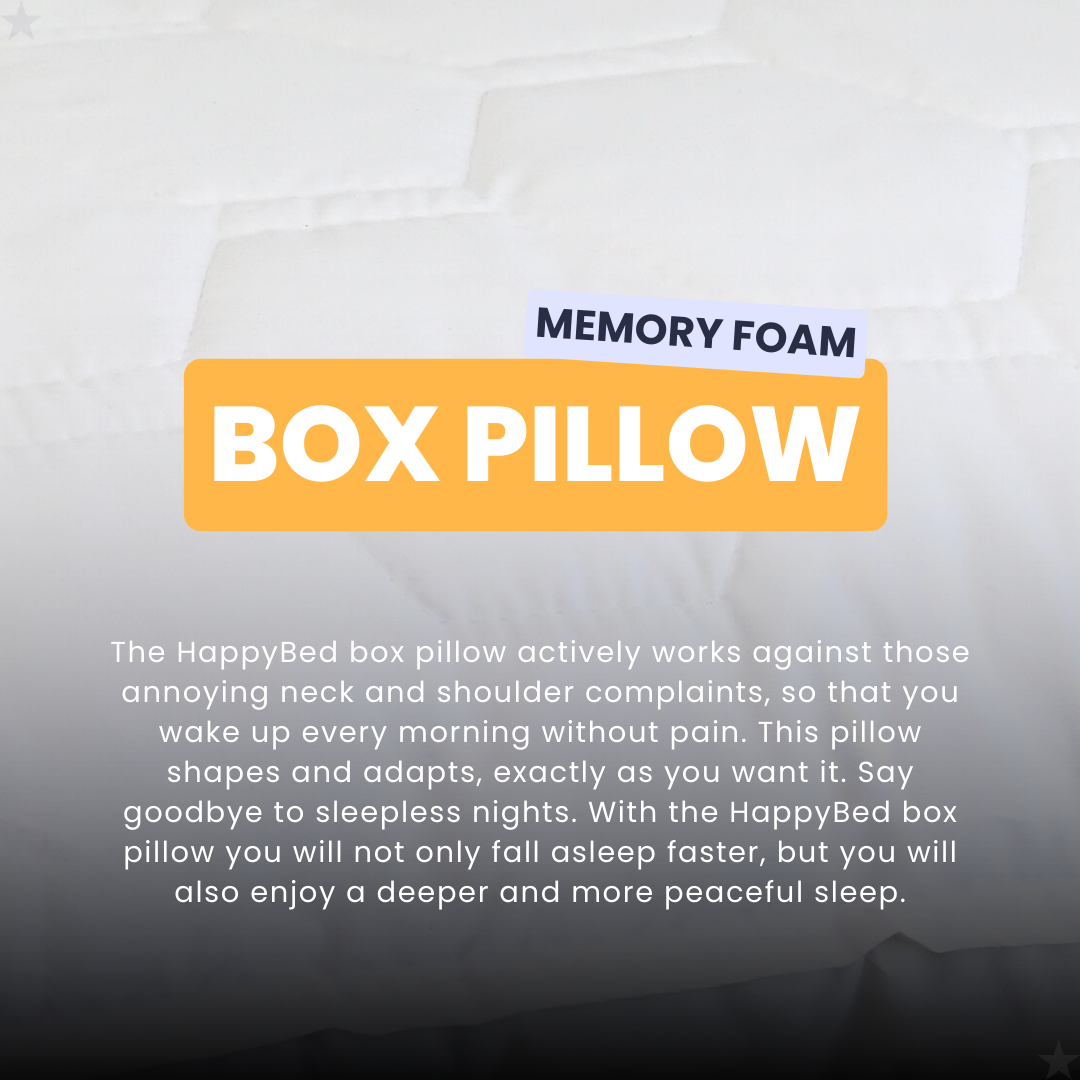 HappyDuvet pillow - memory foam box pillow | 60x50 cm - pillow neck pain - Shredded memory foam - Cooling