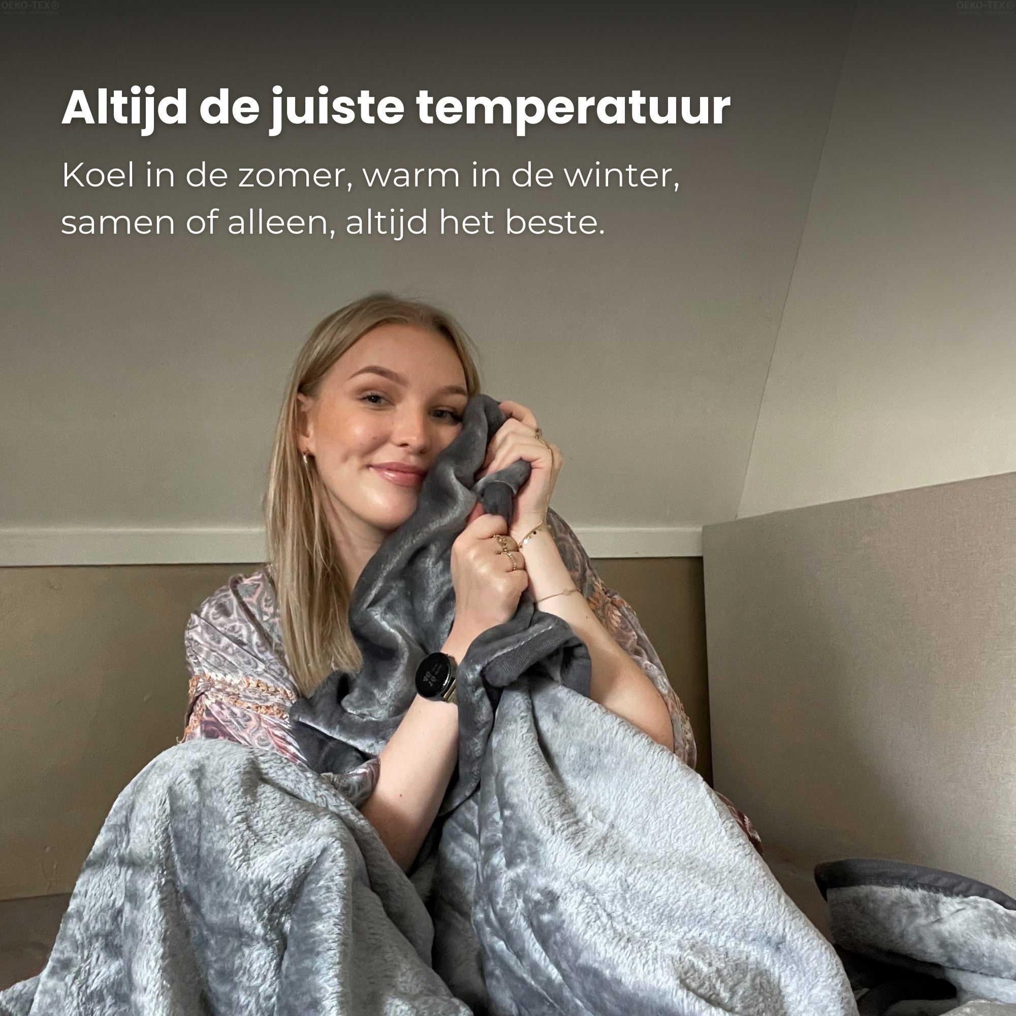 HappyDuvet cozy blanket 150x200 cm - Fleece blanket | Grey