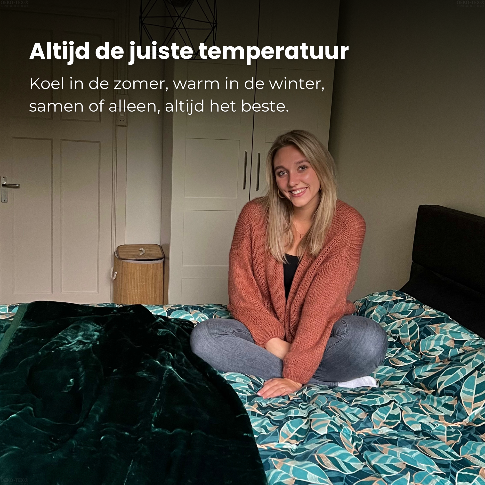 HappyDuvet cozy blanket 150x200 cm - Fleece blanket | Green