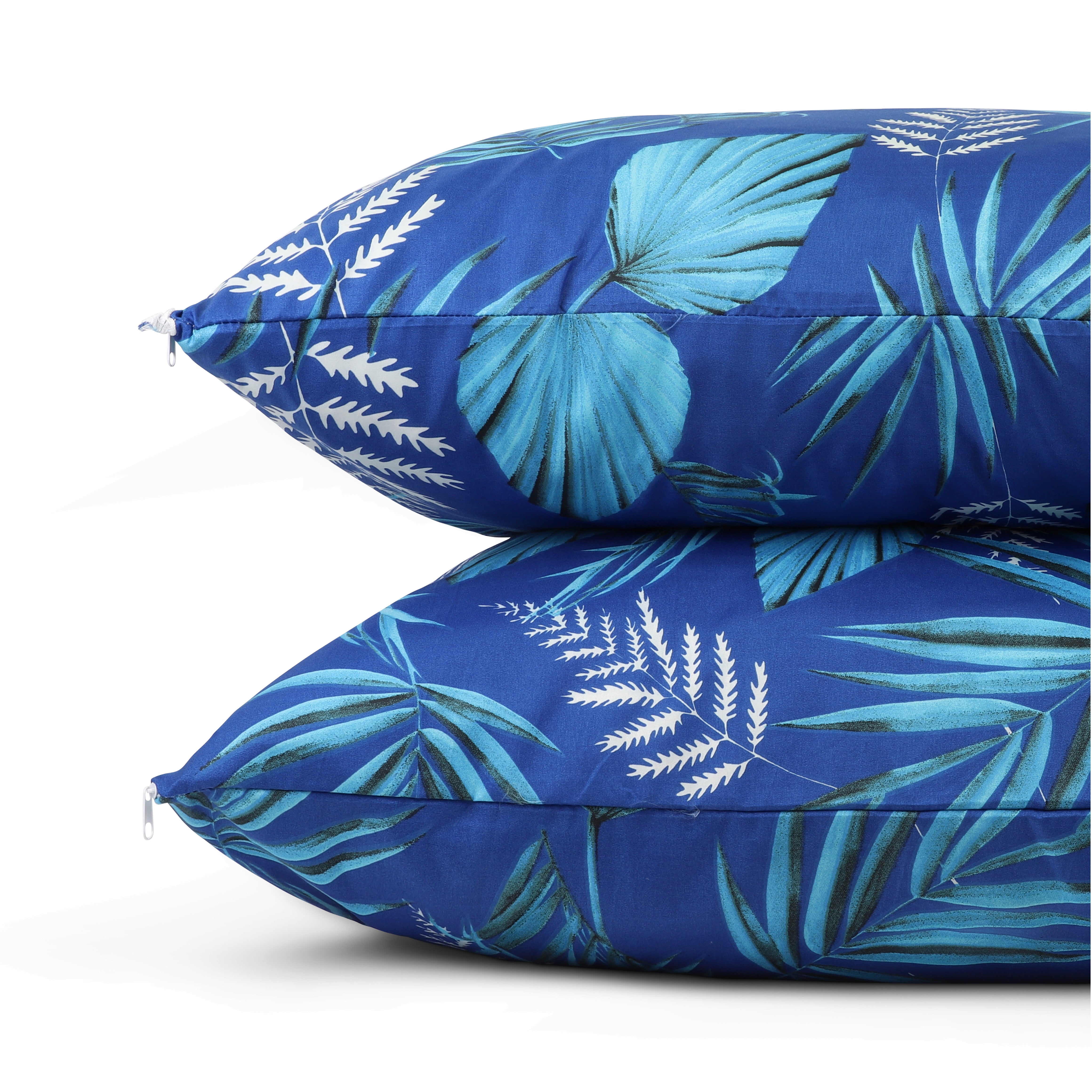 HappyDuvet | Blue leaves pillowcase set 2 pieces - 100% Microfibre