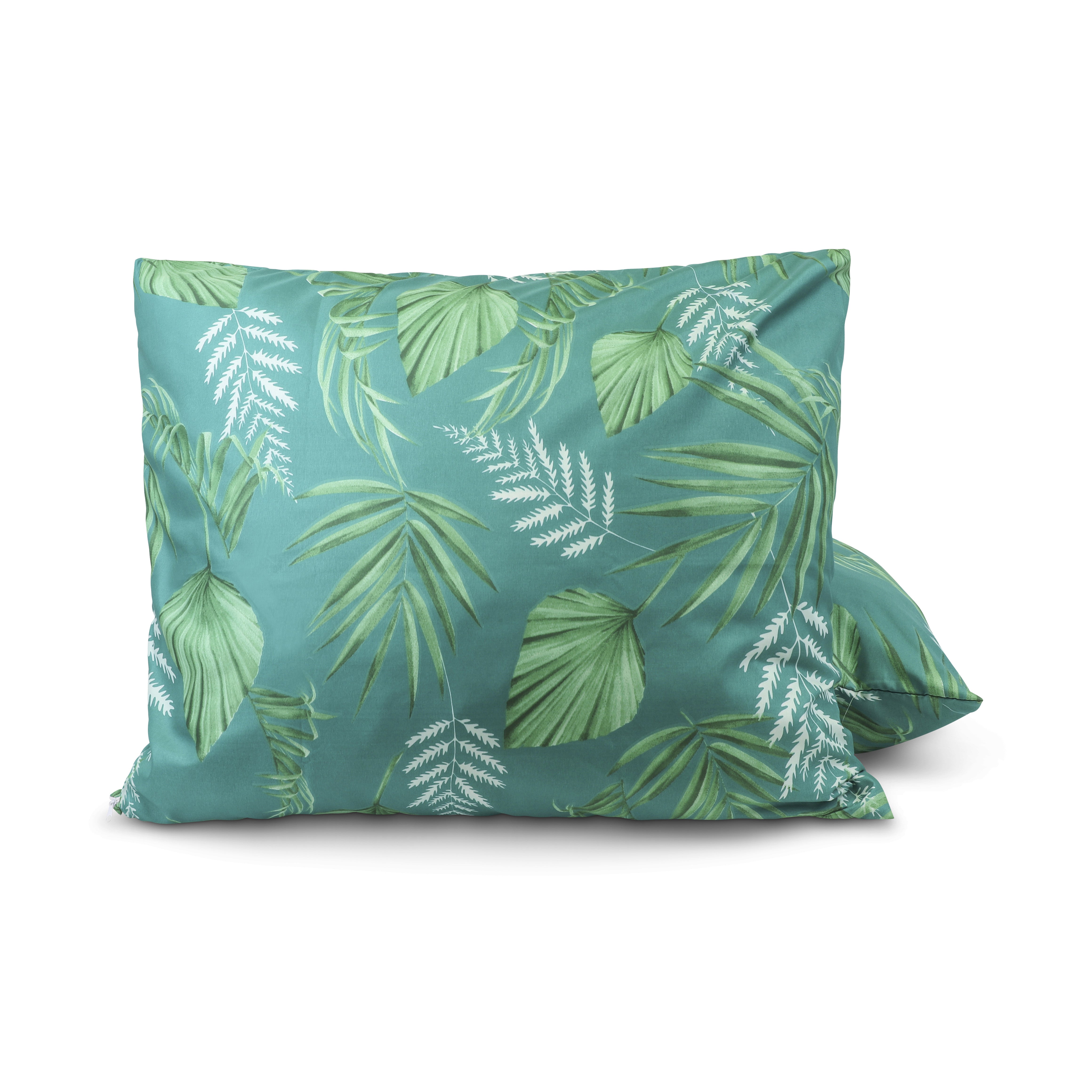 HappyDuvet | Green leaves pillowcase set 2 pieces - 60x70cm - 100% Microfibre