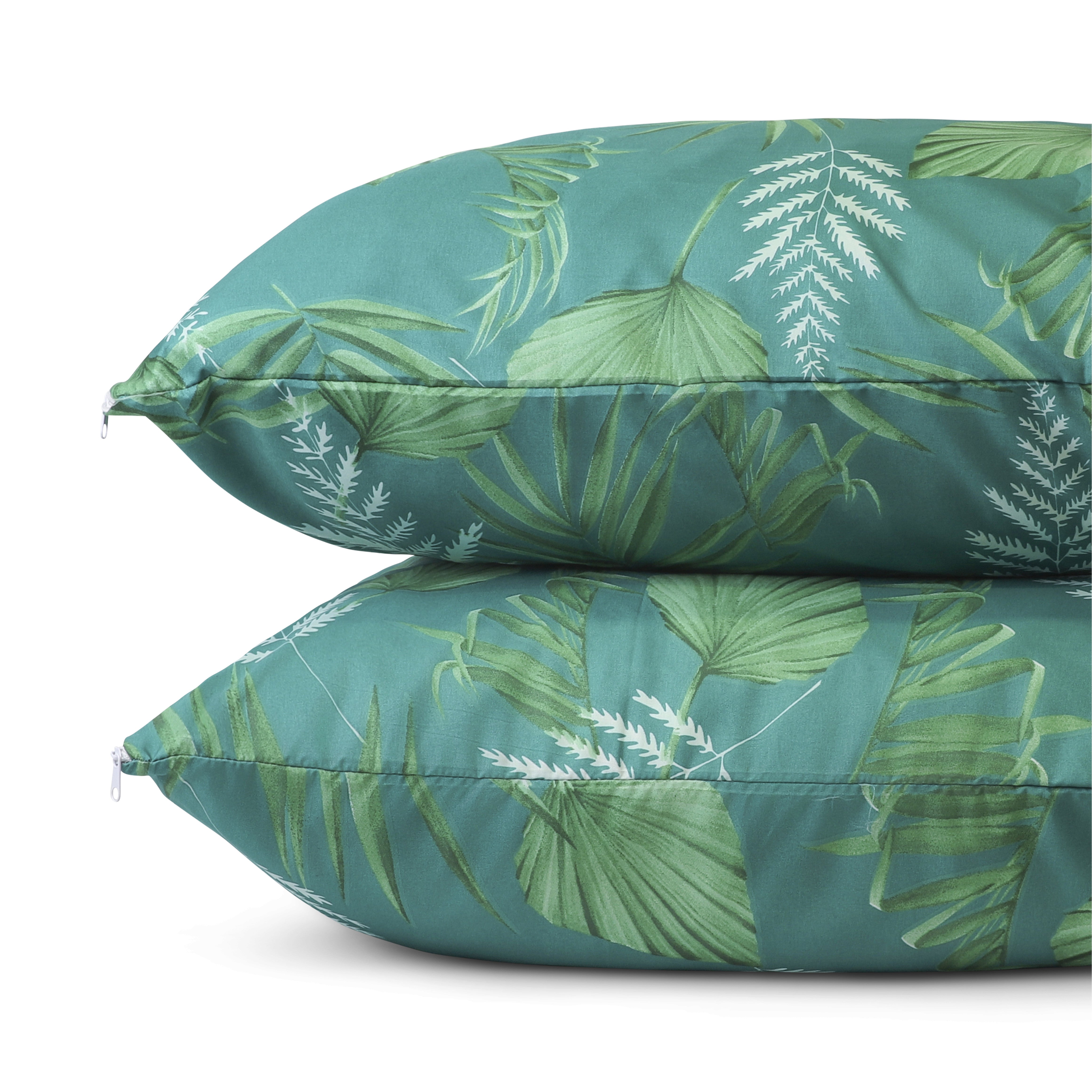 HappyDuvet | Green leaves pillowcase set 2 pieces - 60x70cm - 100% Microfibre