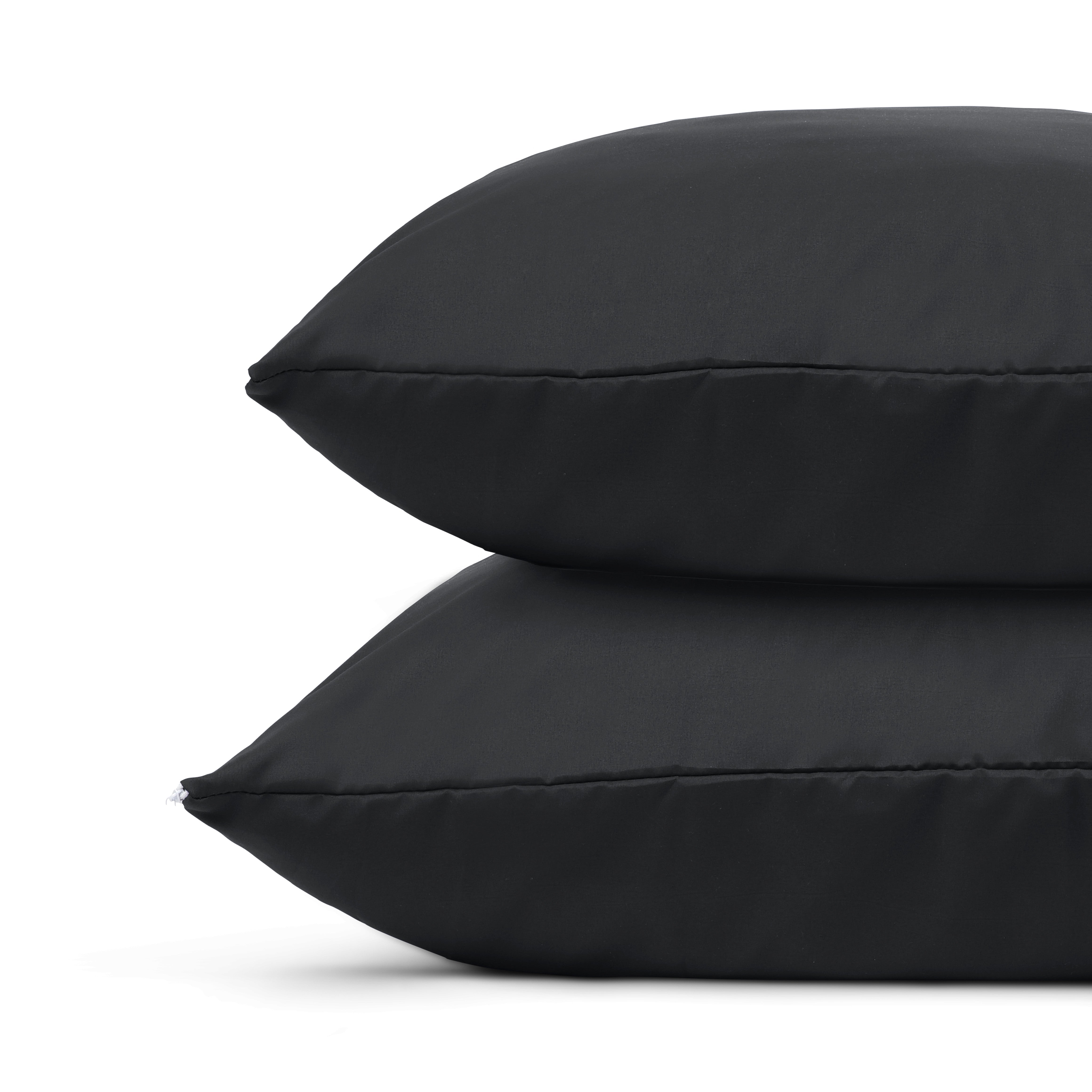 HappyDuvet | Black pillowcase set 2 pieces - 100% Microfibre