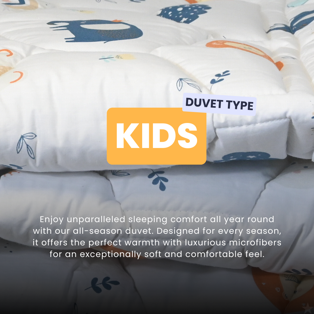 HappyDuvet Kids - Lion - 100% Cotton All season Coverless duvet