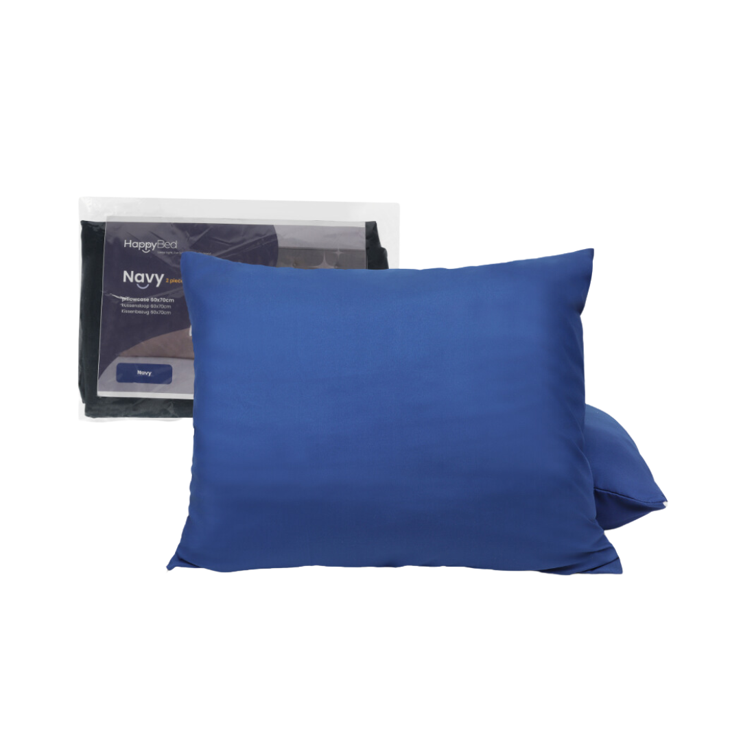 HappyDuvet | Navy pillowcase set 2 pieces  - 100% Microfibre