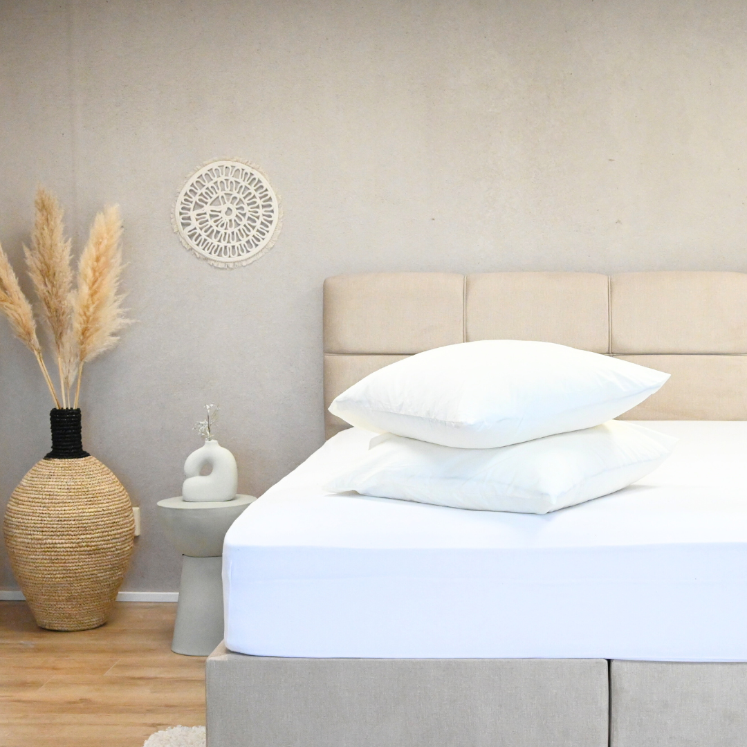 HappyDuvet Premium - Off white Pillowcase Set (2 Pieces) - Percale Cotton