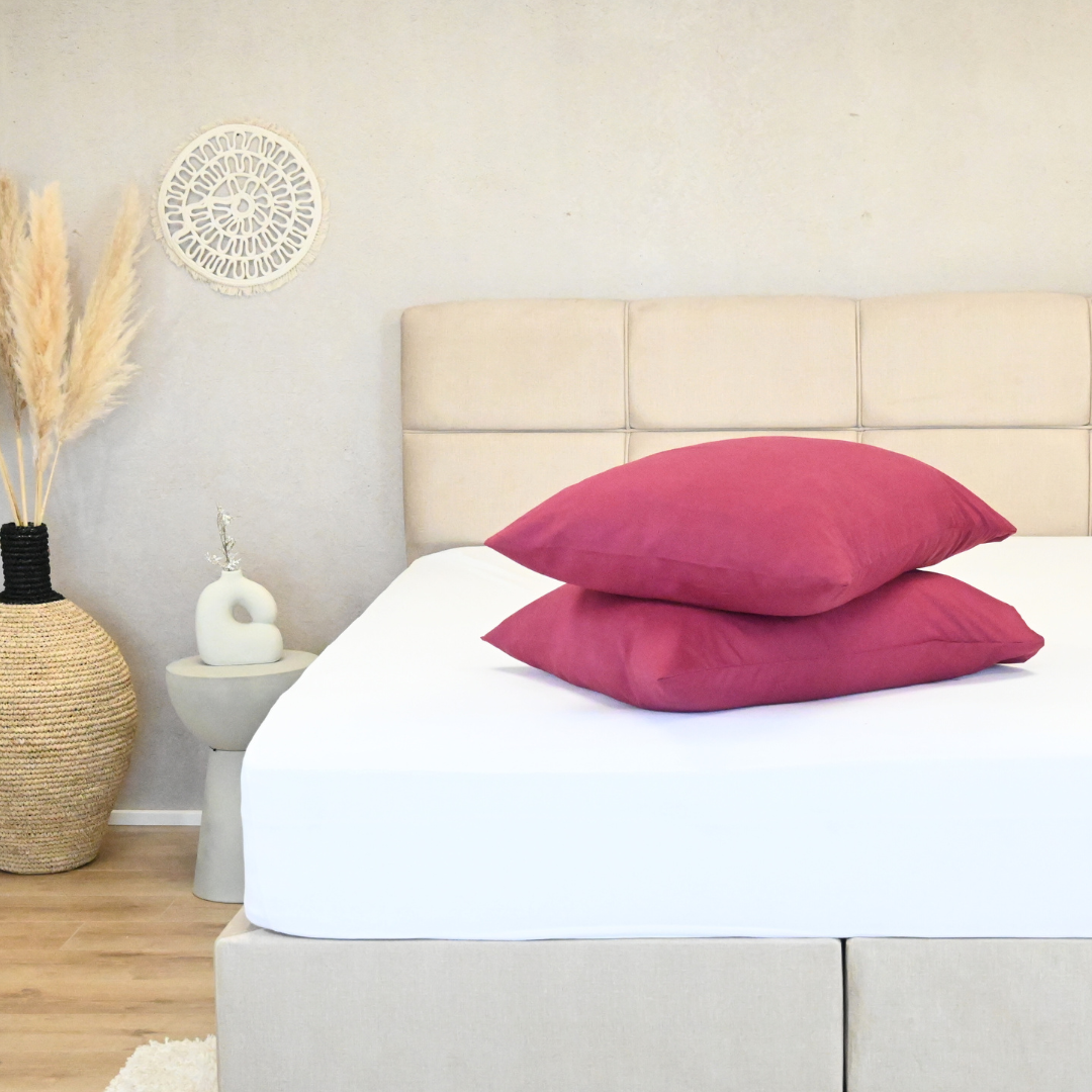 HappyDuvet | Crimson plum Pillowcase Set of 2 - 60x70cm - Microfiber