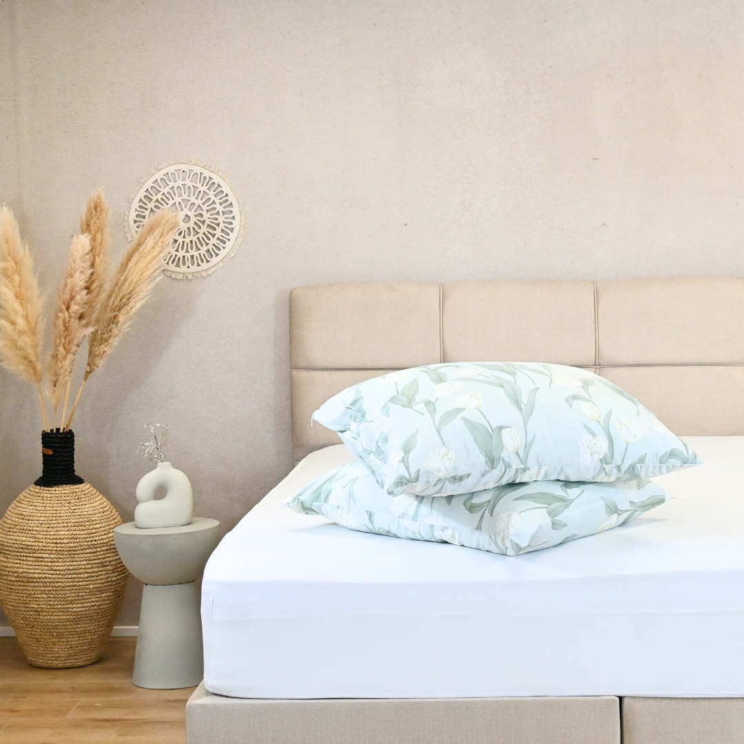HappyDuvet | White Roses Pillowcase Set 2 Pieces - 60x70cm - 100% Microfibre