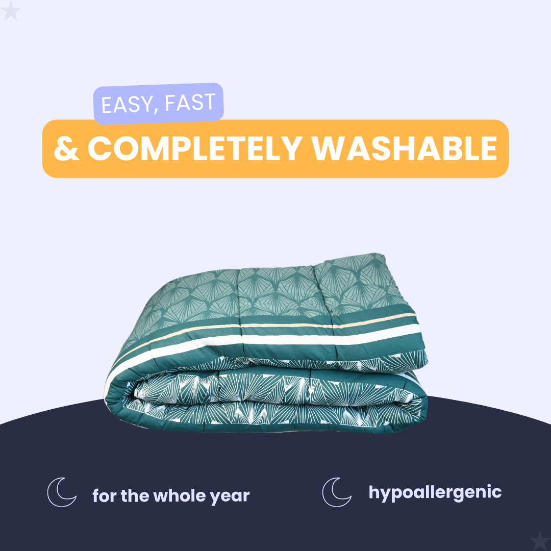 HappyDuvet Kerio - 100% cotton - Duvet for year-round use - Pillowslips included