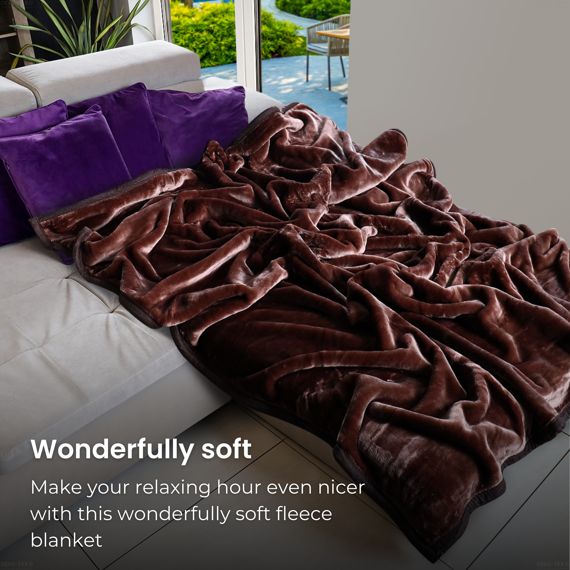 HappyDuvet cozy blanket 150x200 cm - Fleece blanket | brown