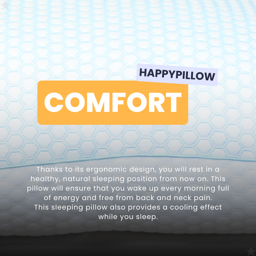 Happypillow comfort - Adjustable pillow - warm/cold side - Memory foam filling