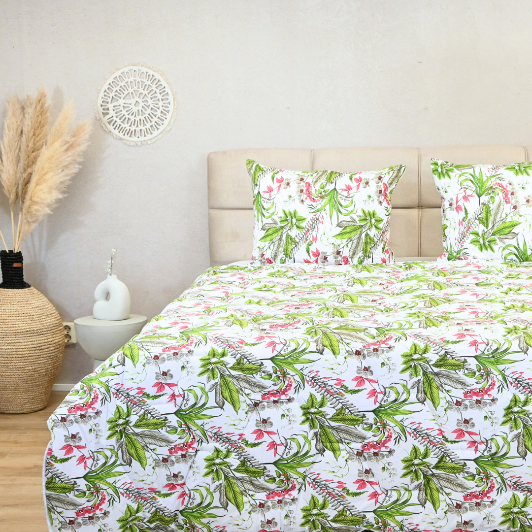 HappyDuvet Botanic Bliss - 100% Cotton All season Coverless duvet