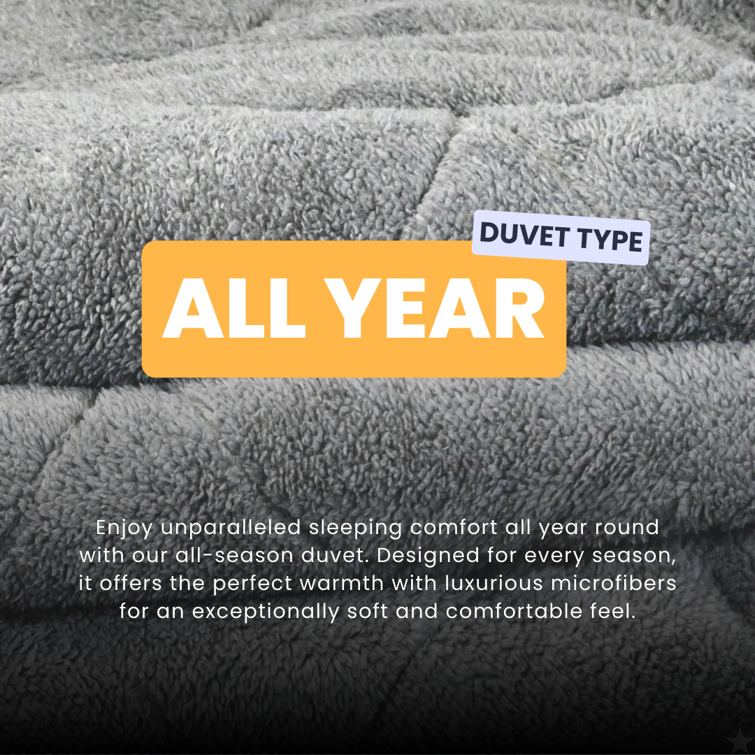 HappyDuvet - Teddy - Anthracite - All season Coverless duvet