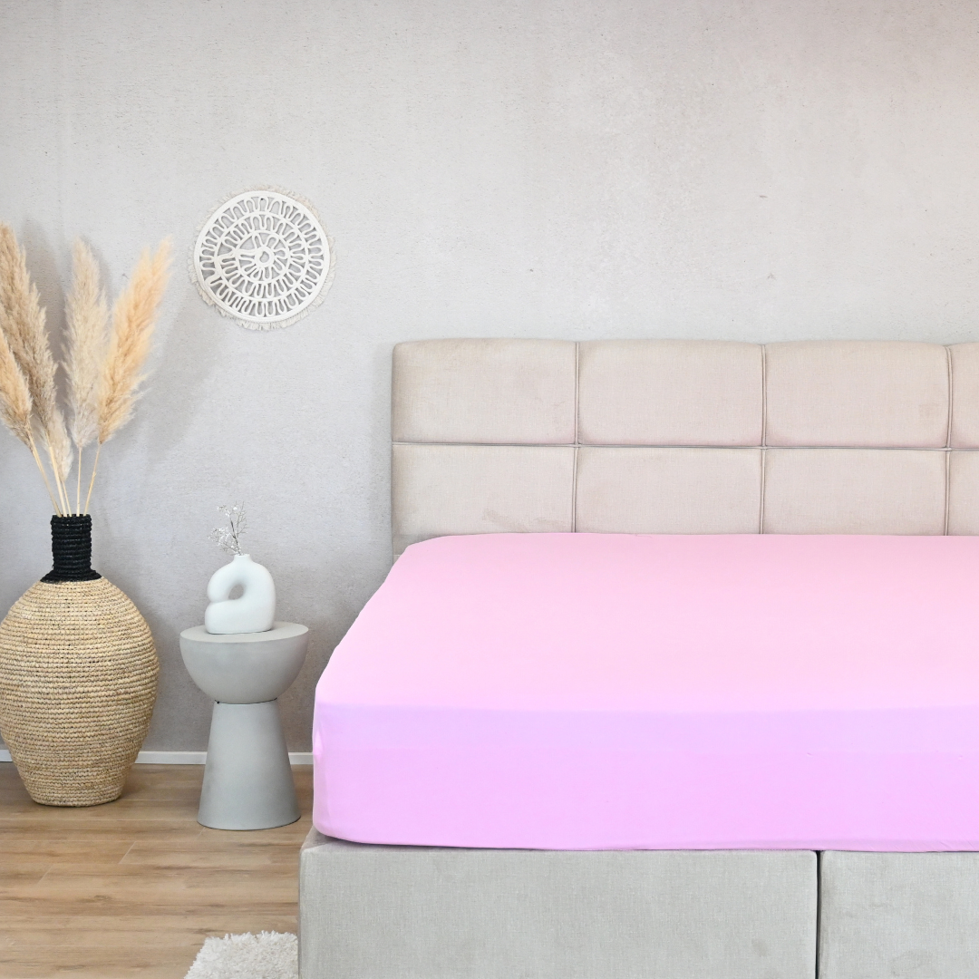 HappyDuvet premium jersey fitted sheet - Pink - 150gr.