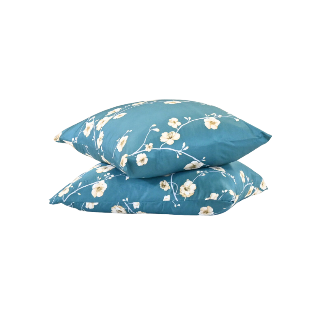 HappyDuvet | Blue Blossom Pillowcase Set 2 Pieces - 60x70cm - 100% Microfibre