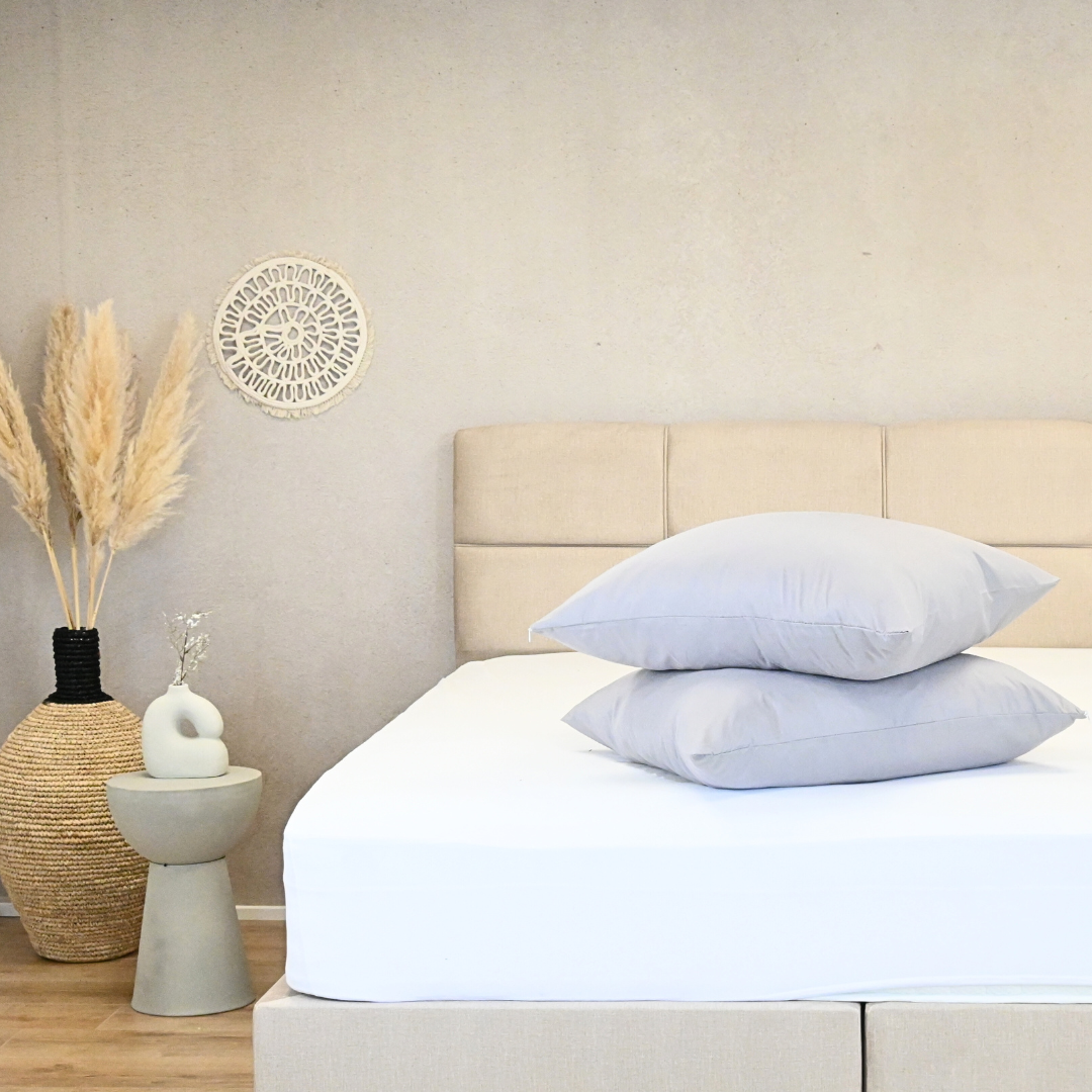 HappyDuvet | Grey pillowcase set 2 pieces - 60x70cm - 100% cotton